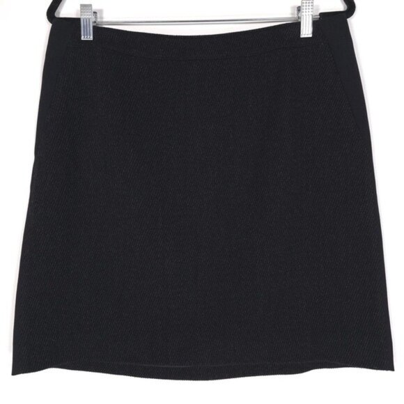 AKRIS punto Skirt Textured Black Lined Pockets Size 14